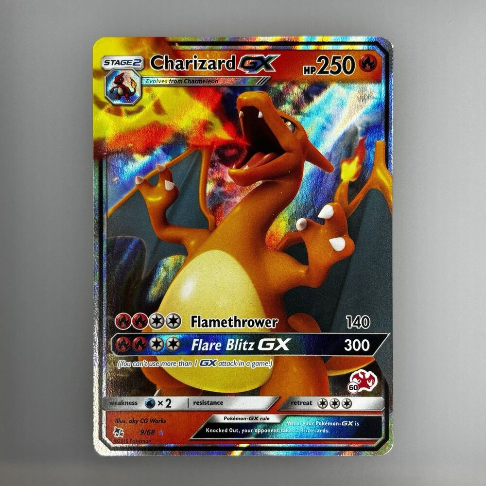 Charizard GX 9/68 Holo GX Rare Hidden Fates Pokemon Near Mint